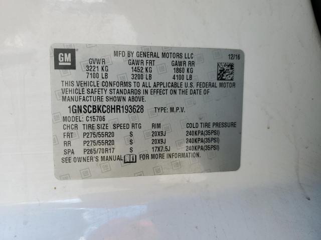 2017 CHEVROLET TAHOE C1500 LT #3269944993