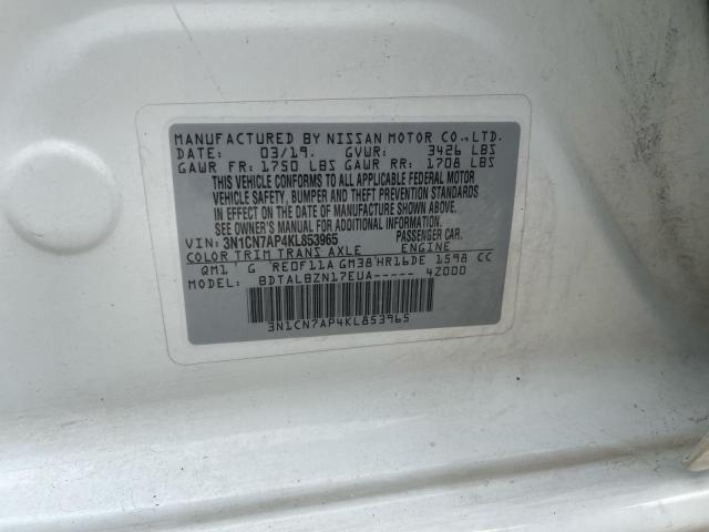 2019 NISSAN VERSA S 3N1CN7AP4KL853965