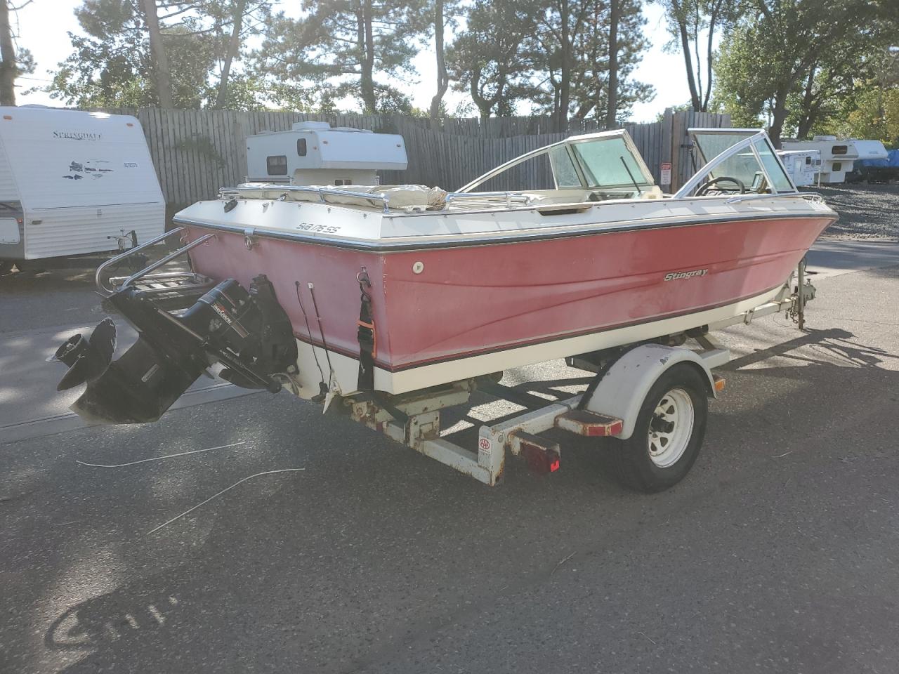 Lot #3282384263 1988 STINGRAY BOAT W/TRL