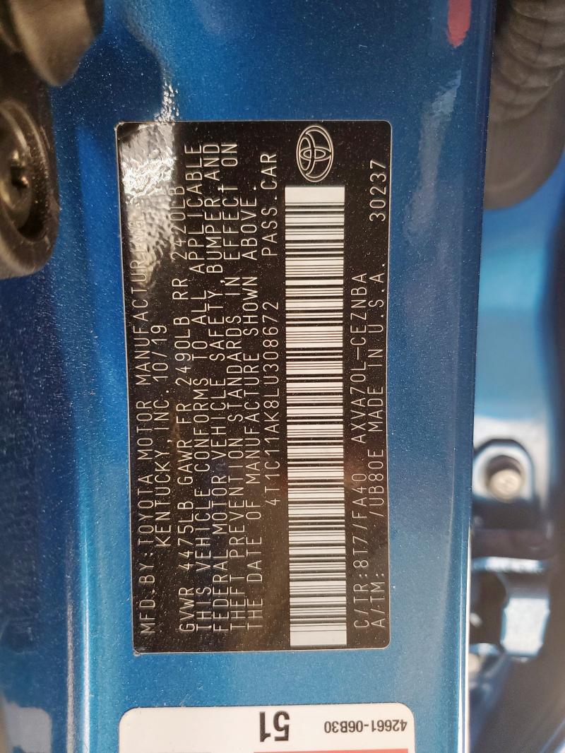 2020 TOYOTA CAMRY LE - 4T1C11AK8LU308672