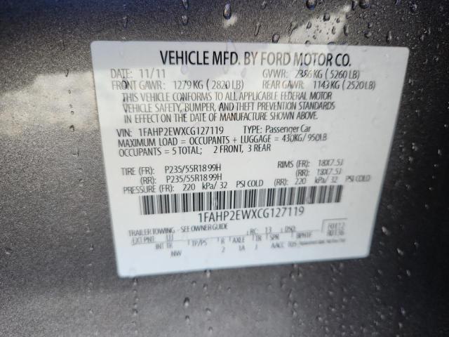 2012 FORD TAURUS SEL - 1FAHP2EWXCG127119