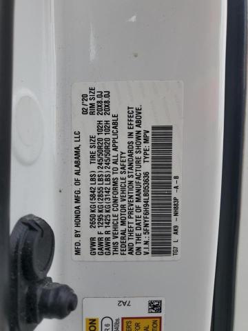 2020 HONDA PILOT TOUR 5FNYF6H94LB053636