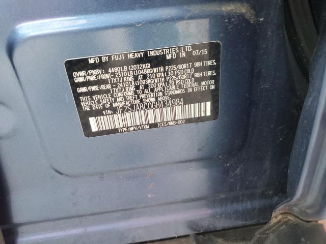 2016 SUBARU FORESTER 2 - JF2SJABC0GH434984