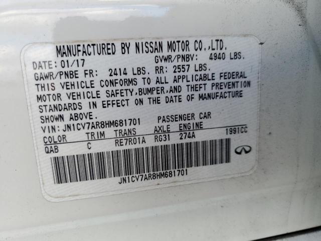 2017 INFINITI Q50 BASE - JN1CV7AR8HM681701