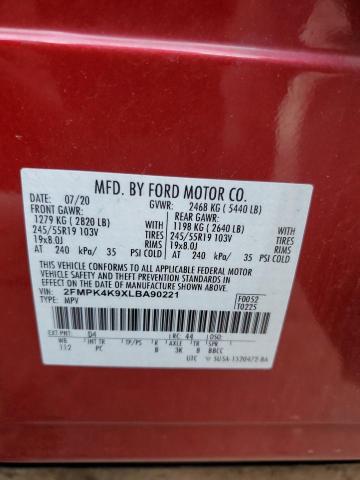 2020 FORD EDGE TITAN 2FMPK4K9XLBA90221