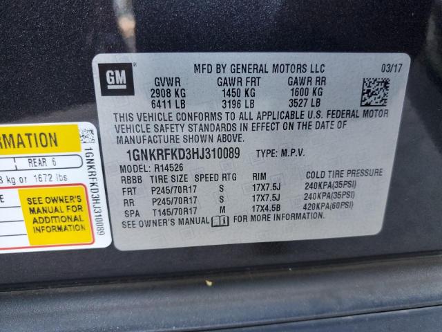 2017 CHEVROLET TRAVERSE L #3304888576