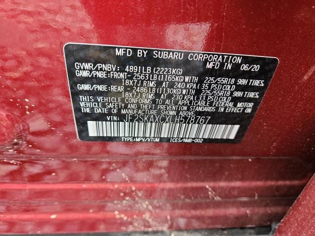 2020 SUBARU FORESTER T JF2SKAXCXLH578767