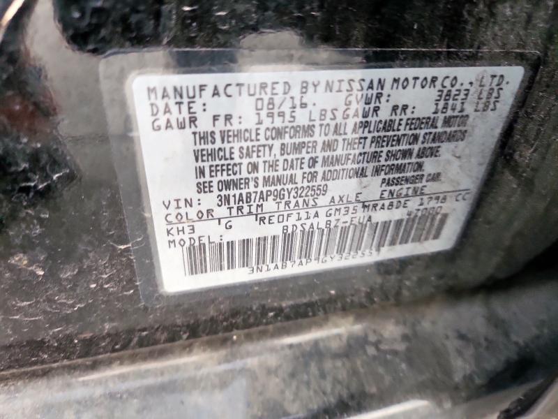 2016 NISSAN SENTRA S - 3N1AB7AP9GY322559