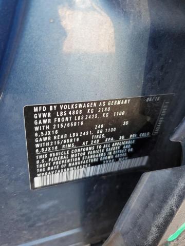 2017 VOLKSWAGEN TIGUAN S - WVGAV7AX8HW505251