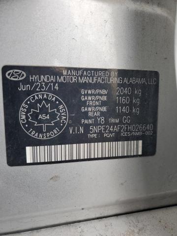 2015 HYUNDAI SONATA SE 5NPE24AF2FH026640