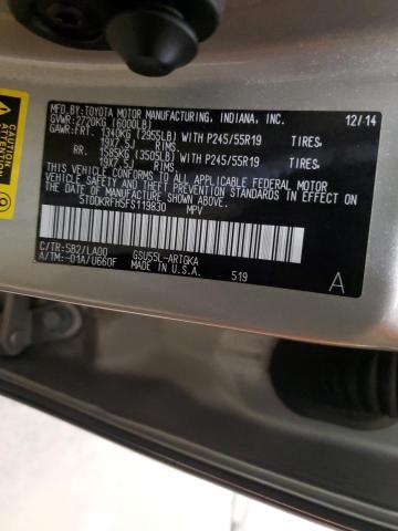 2015 TOYOTA HIGHLANDER #3265275766