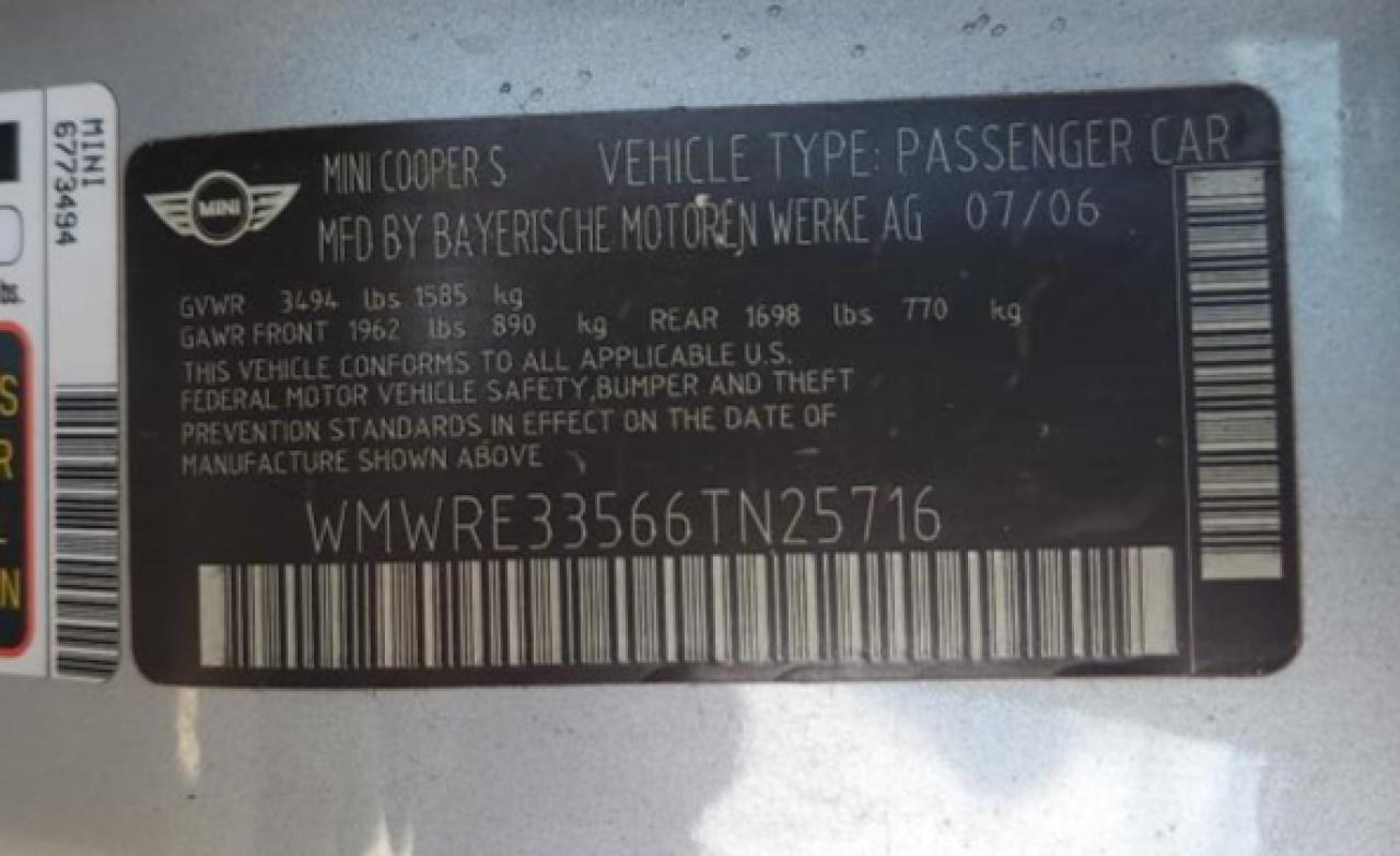 Lot #3271353360 2006 MINI COOPER