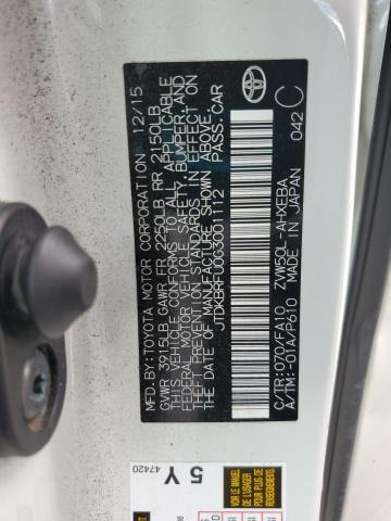 2016 TOYOTA PRIUS JTDKBRFU0G3001112