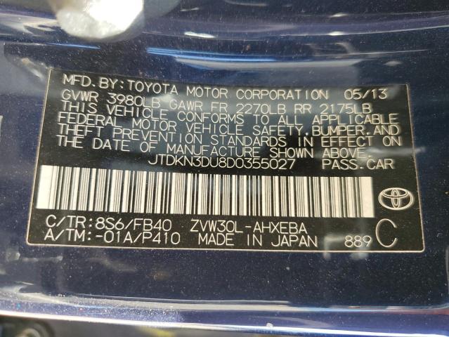 2013 TOYOTA PRIUS - JTDKN3DU8D0355027