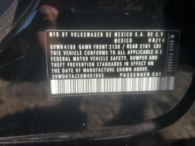 2016 VOLKSWAGEN JETTA SE #3294500500