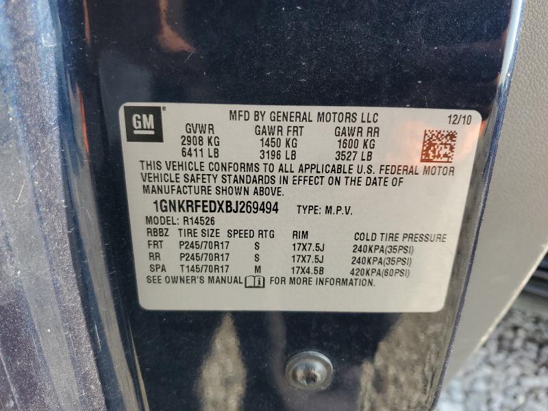 2011 CHEVROLET TRAVERSE LS - 1GNKRFEDXBJ269494