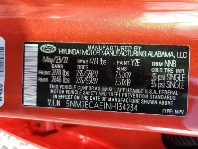 2022 HYUNDAI TUCSON LIM - 5NMJECAE1NH134234