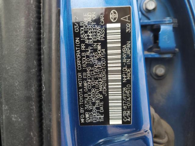 2012 TOYOTA PRIUS C - JTDKDTB3XC1007154