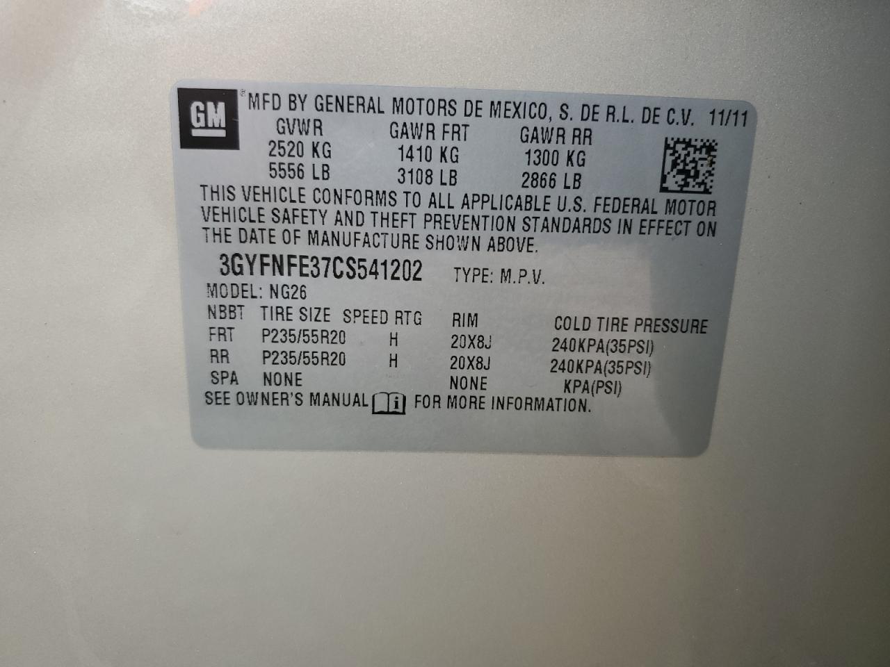 Lot #3309194617 2012 CADILLAC SRX PREMIU