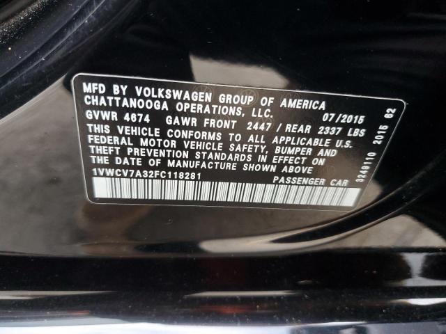 2015 VOLKSWAGEN PASSAT SEL 1VWCV7A32FC118281