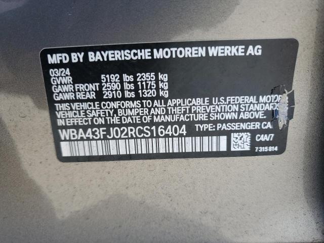 2024 BMW 530 I WBA43FJ02RCS16404