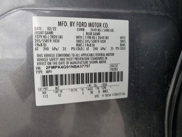 2022 FORD EDGE SE 2FMPK4G91NBA37757