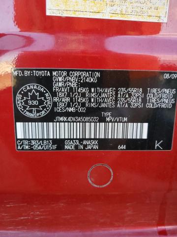 2010 TOYOTA RAV4 SPORT - JTMRK4DV3A5085032