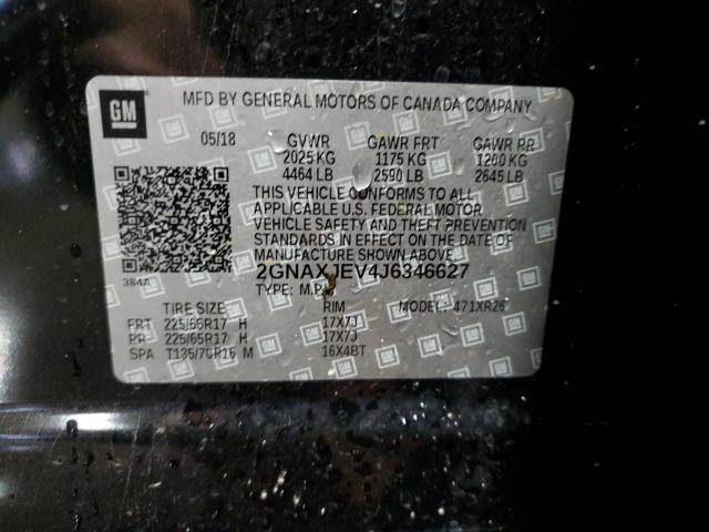 2018 CHEVROLET EQUINOX LT 2GNAXJEV4J6346627