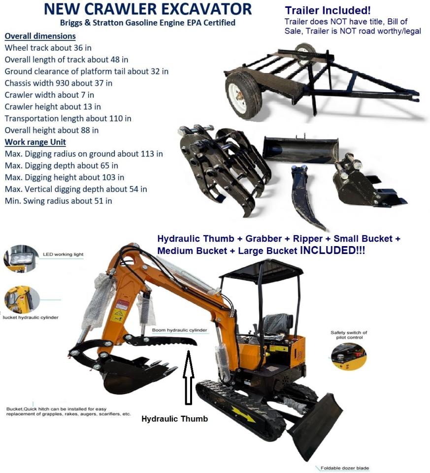 Lot #3265125769 2025 EXCAVATOR W/ACCESSORIES