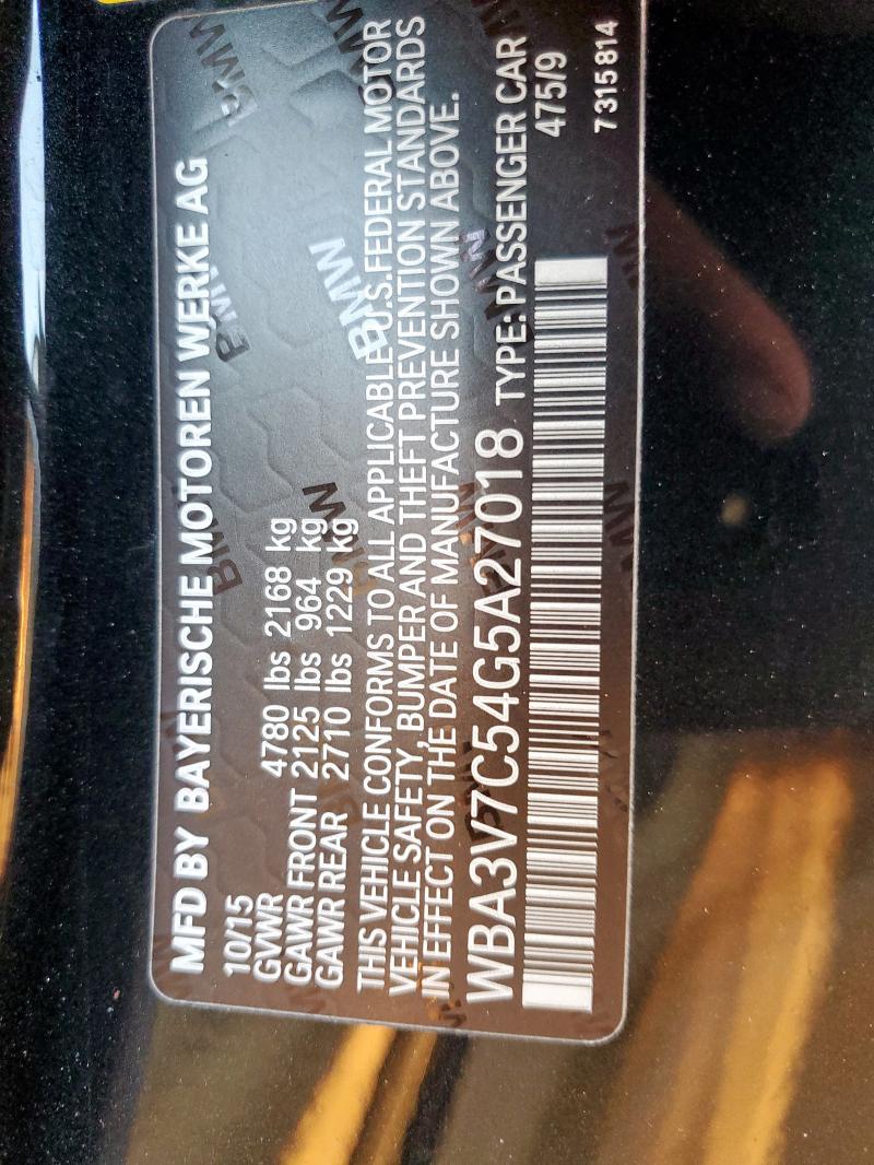 2016 BMW 428 I SULE WBA3V7C54G5A27018