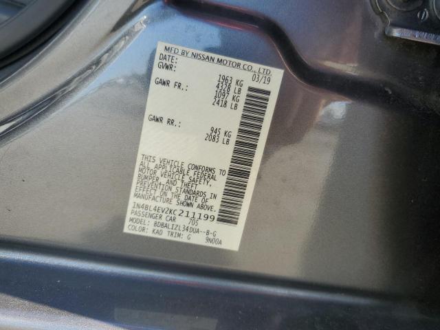 2019 NISSAN ALTIMA SL - 1N4BL4EV2KC211199