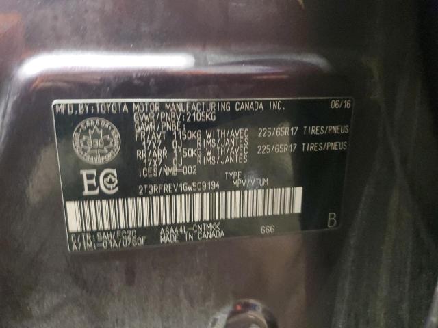 2016 TOYOTA RAV4 XLE - 2T3RFREV1GW509194