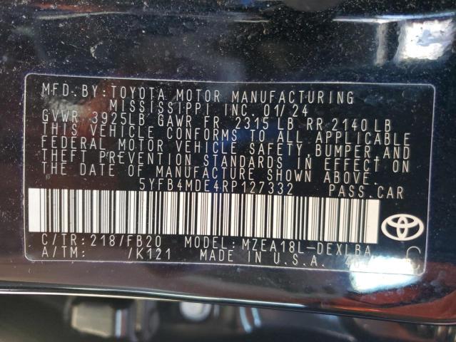 2024 TOYOTA COROLLA LE - 5YFB4MDE4RP127332