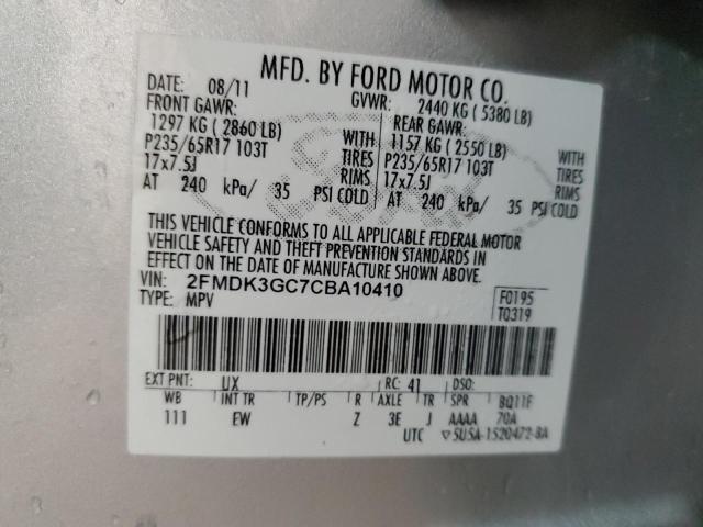 2012 FORD EDGE SE - 2FMDK3GC7CBA10410