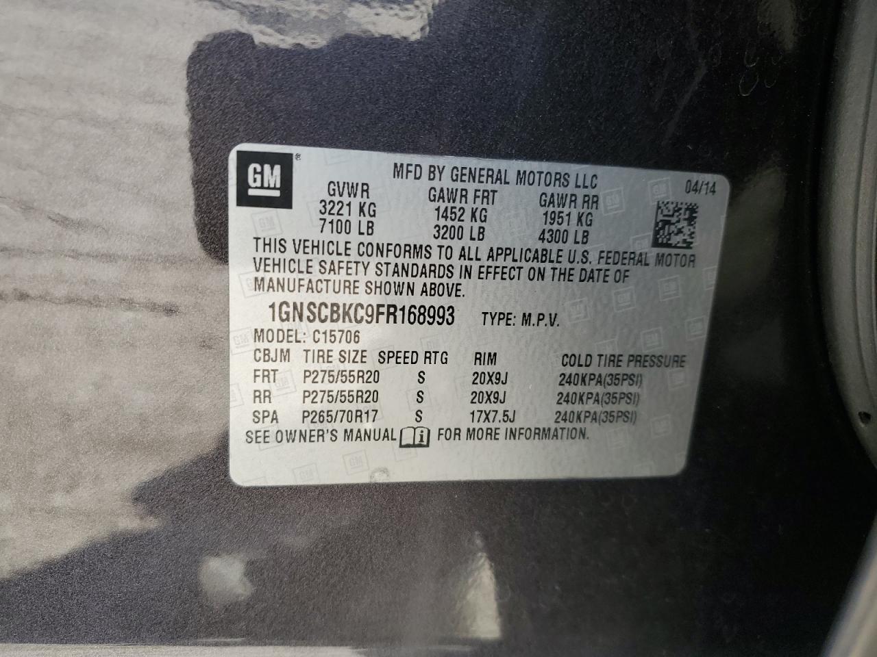 CHEVROLET TAHOE C1500 LT