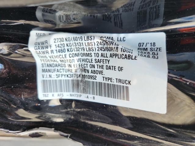 2019 HONDA RIDGELINE - 5FPYK3F76KB010952