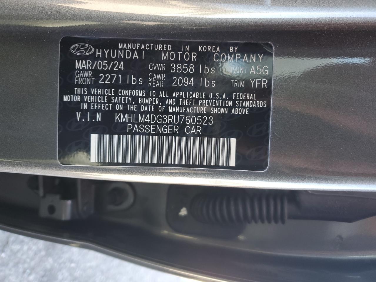 Lot #3304099490 2024 HYUNDAI ELANTRA SEL
