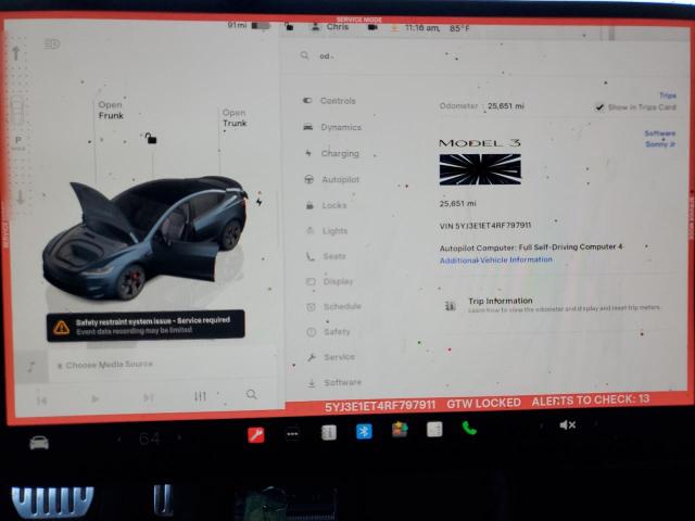 2024 TESLA MODEL 3 - 5YJ3E1ET4RF797911