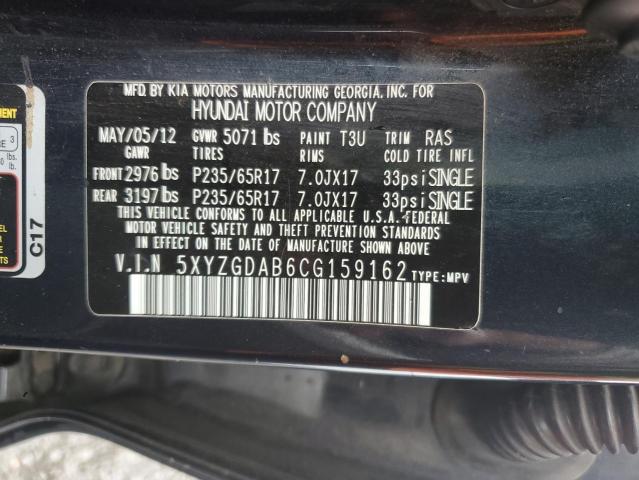 2012 HYUNDAI SANTA FE G - 5XYZGDAB6CG159162