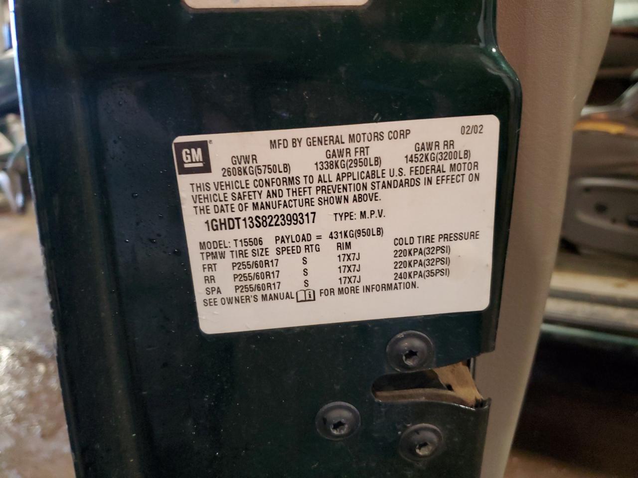 Lot #3302734065 2002 OLDSMOBILE BRAVADA