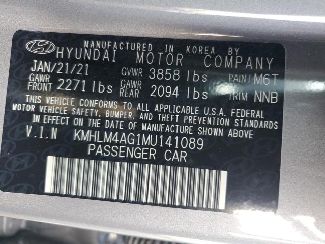 2021 HYUNDAI ELANTRA SEL KMHLM4AG1MU141089