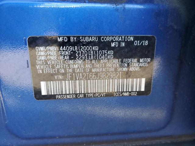 2018 SUBARU WRX STI LIMITED JF1VA2T66J9829821