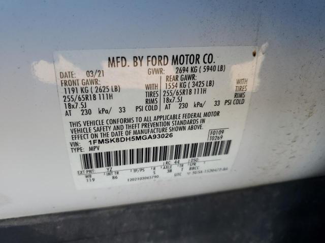 2021 FORD EXPLORER X - 1FMSK8DH5MGA93026