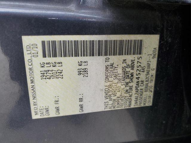 2010 NISSAN ALTIMA - 1N4AL2AP0AN452575