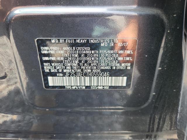 2017 SUBARU FORESTER 2 JF2SJAEC7HG559046