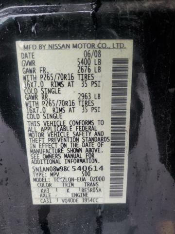 2008 NISSAN XTERRA OFF #3293287450