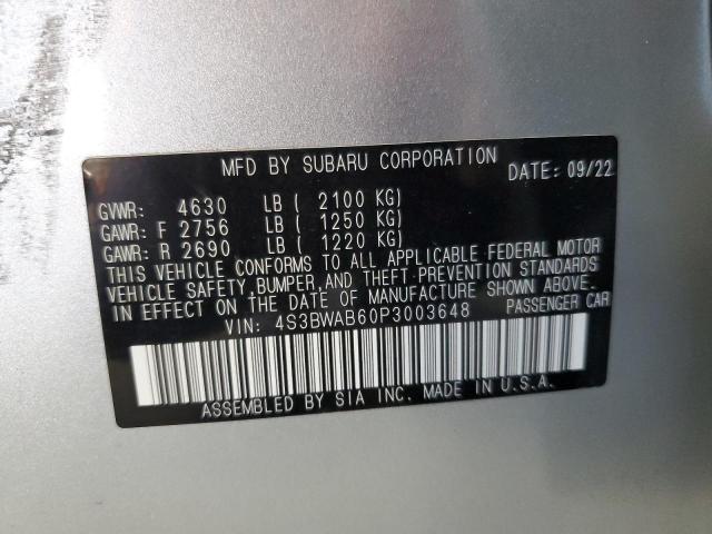 2023 SUBARU LEGACY 4S3BWAB60P3003648