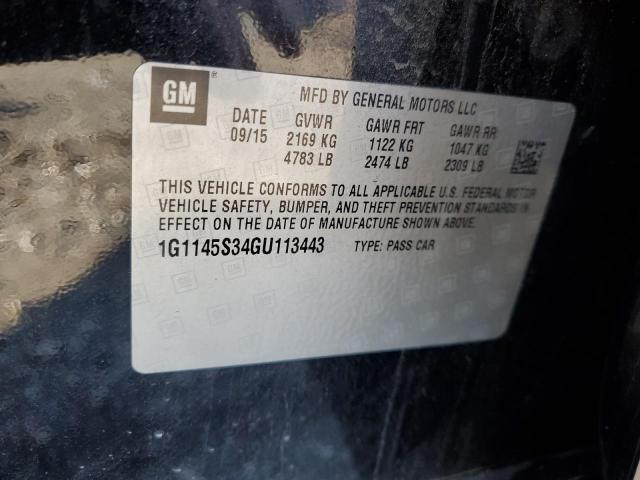 2016 CHEVROLET IMPALA LTZ 1G1145S34GU113443