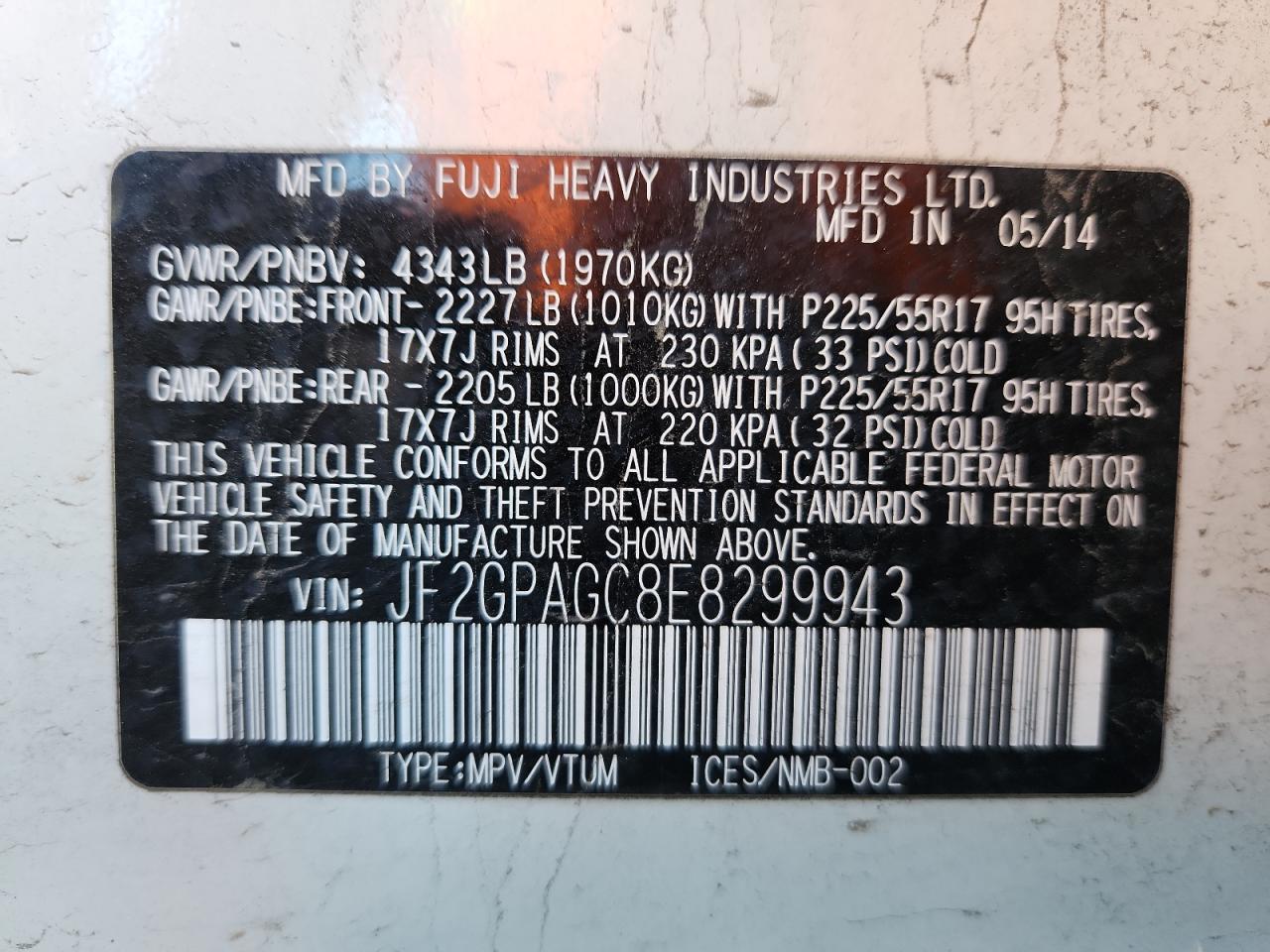 SUBARU XV 2.0 LIMITED