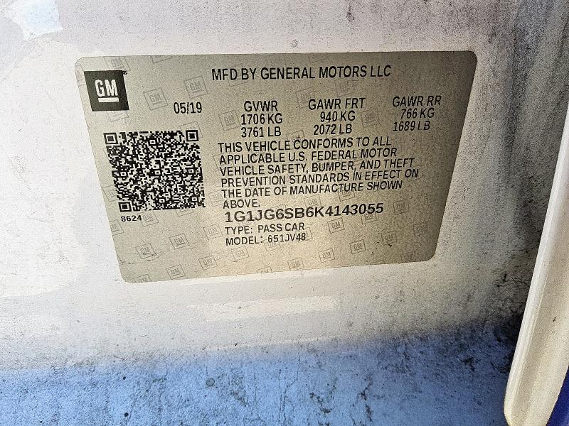 2019 CHEVROLET SONIC 1G1JG6SB6K4143055